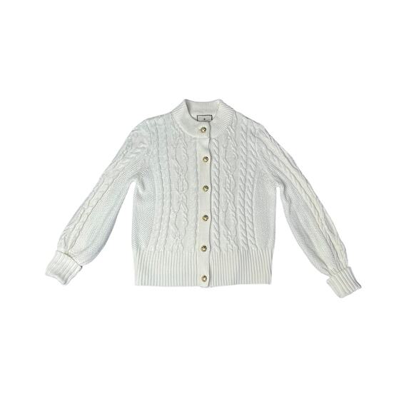 Tuckernuck Sweaters - Tuckernuck Cream Cable Knit Sandstone Cotton Colette Cardigan Size SM Preppy
